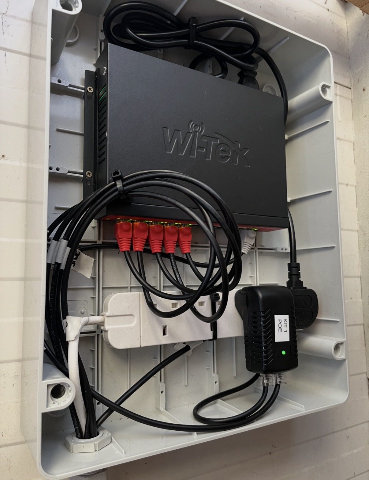 Neat installation box with PoE switch for CCTV and network equipment